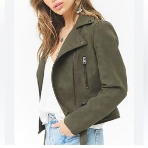 Forever 21 suede motor jacket size S